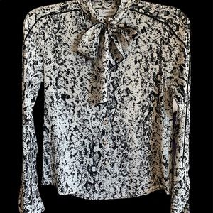 Calvin Klein NEW PXS Stretch Animal print Button Front Tie‎